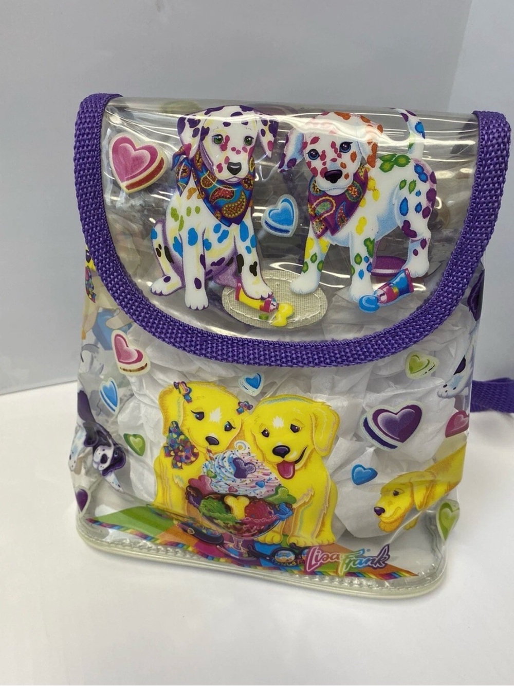 Vintage Lisa Frank Clear Vinyl Backpack Glow in the Dark Casey & Caymus 90s